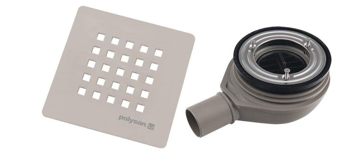 Polysan TRENECA vaničkový sifon, průměr 90mm, DN40, krytka béžová mat