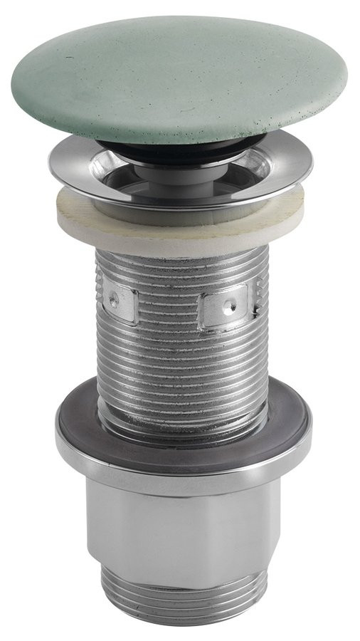 Sapho Umyvadlová výpust 5/4“, click-clack, betonová zátka, 10-80mm, zelená