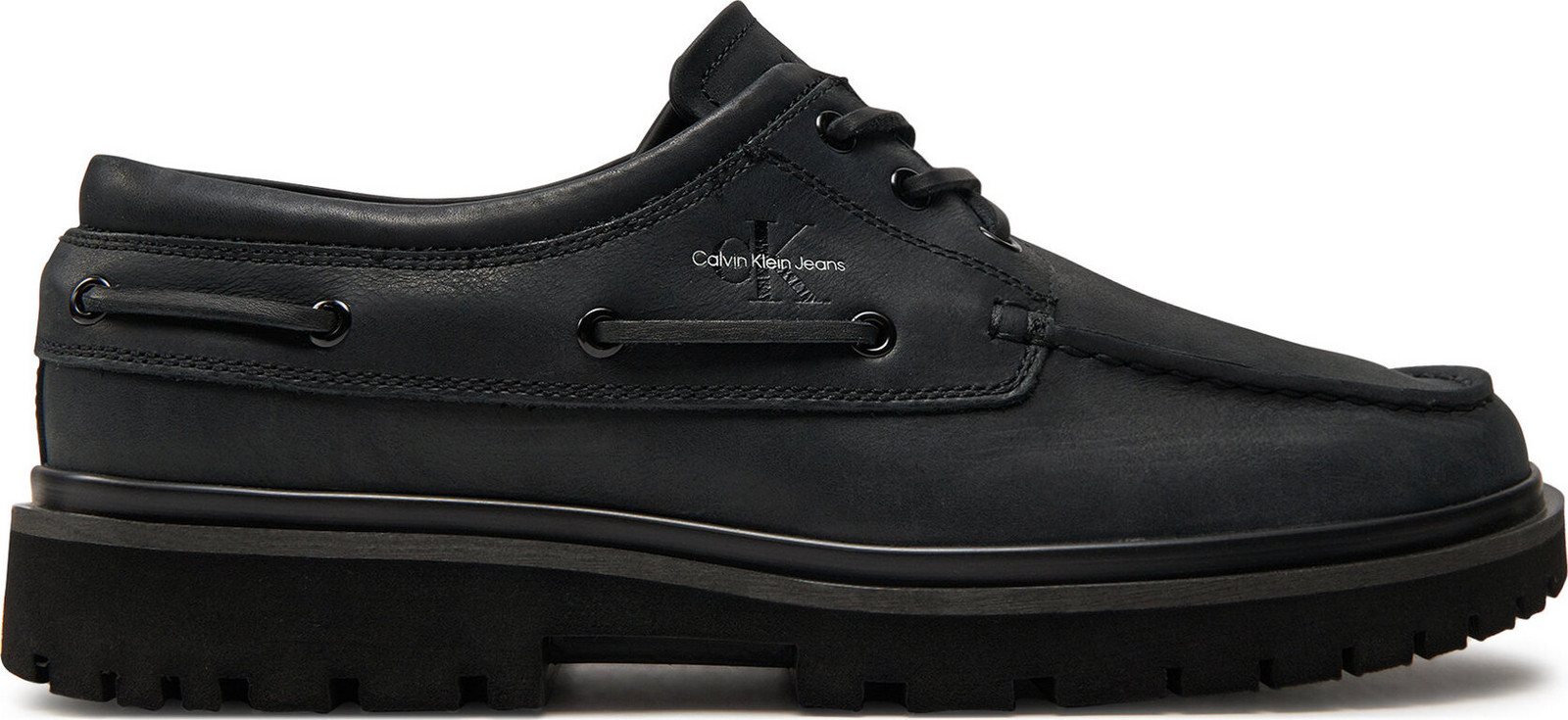 Polobotky Calvin Klein Jeans Hybrid Boat Shoe Slipon Lh Btw YM0YM00937 Černá