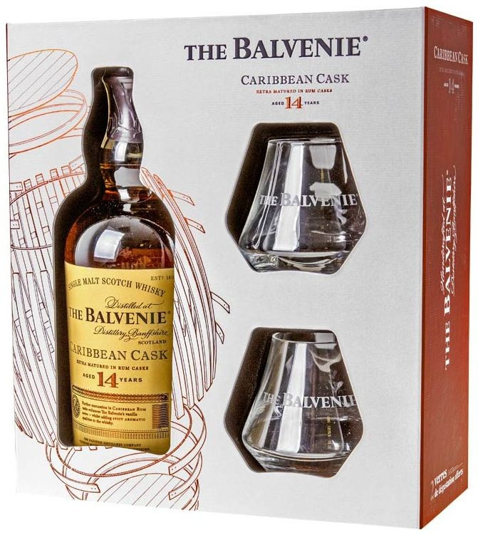 Balvenie 14y Caribbean cask + 2 skleničky 0.7l