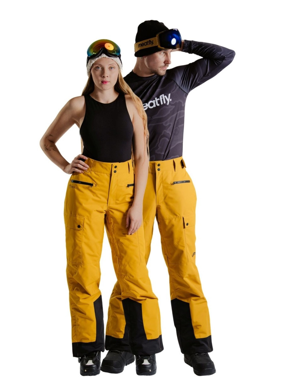 Unisex snb & ski kalhoty meatfly andry žlutohnědá s
