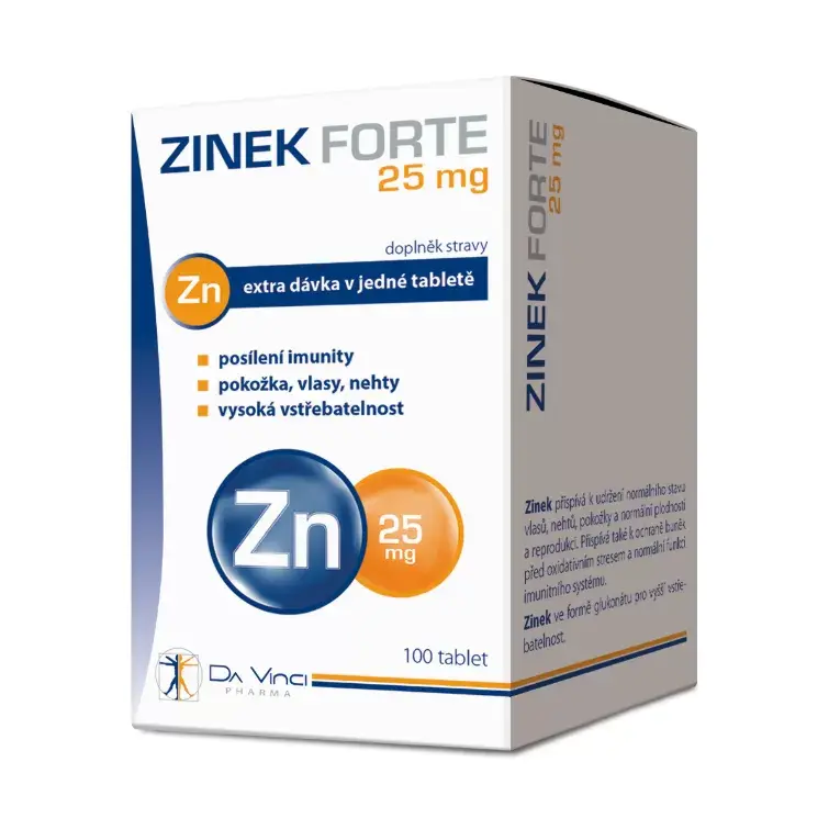 Zinek Forte 25 Mg Da Vinci Pharma 100 Tablet