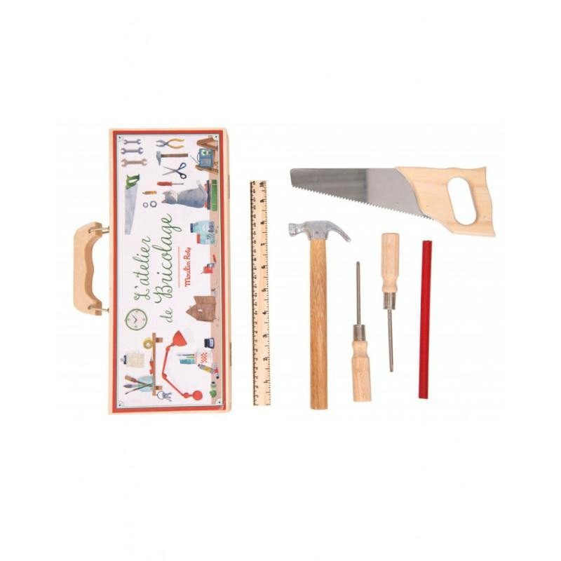 MOULIN ROTY Dřevěný kufřík s opravdickým nářadím