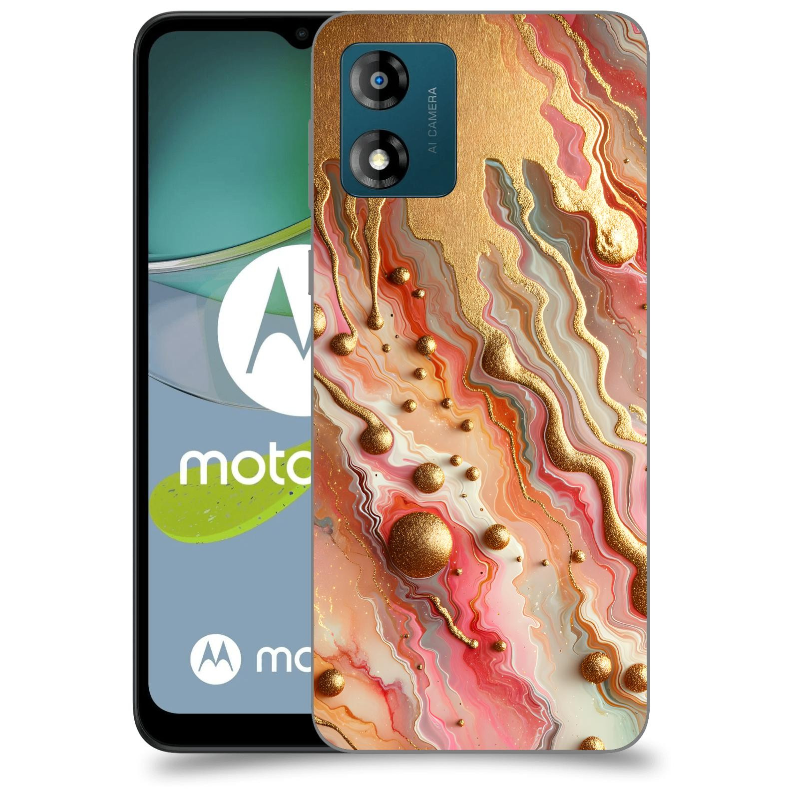 ACOVER Kryt na mobil Motorola Moto E13 - Liquid Gold