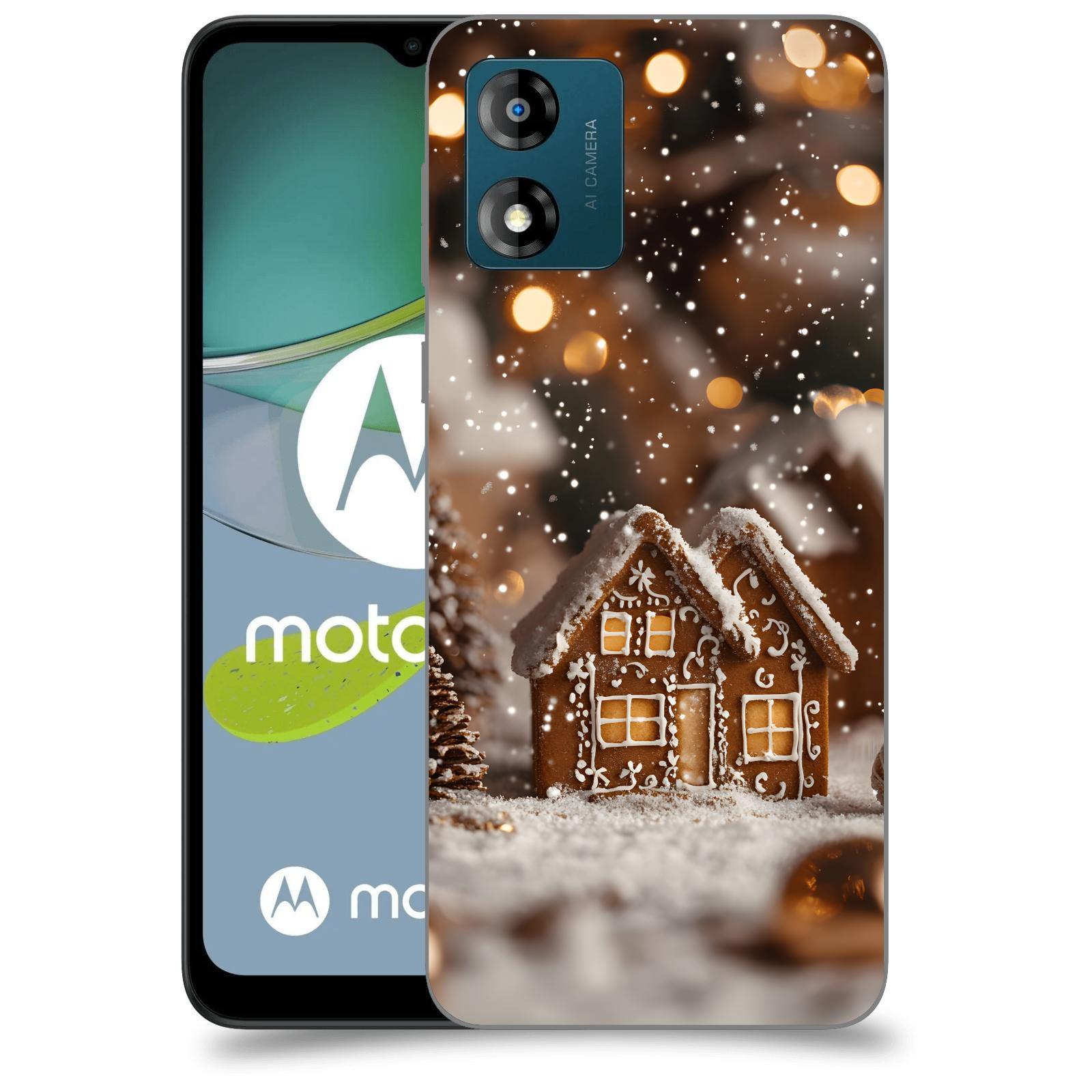 ACOVER Kryt na mobil Motorola Moto E13 - Perníková chaloupka