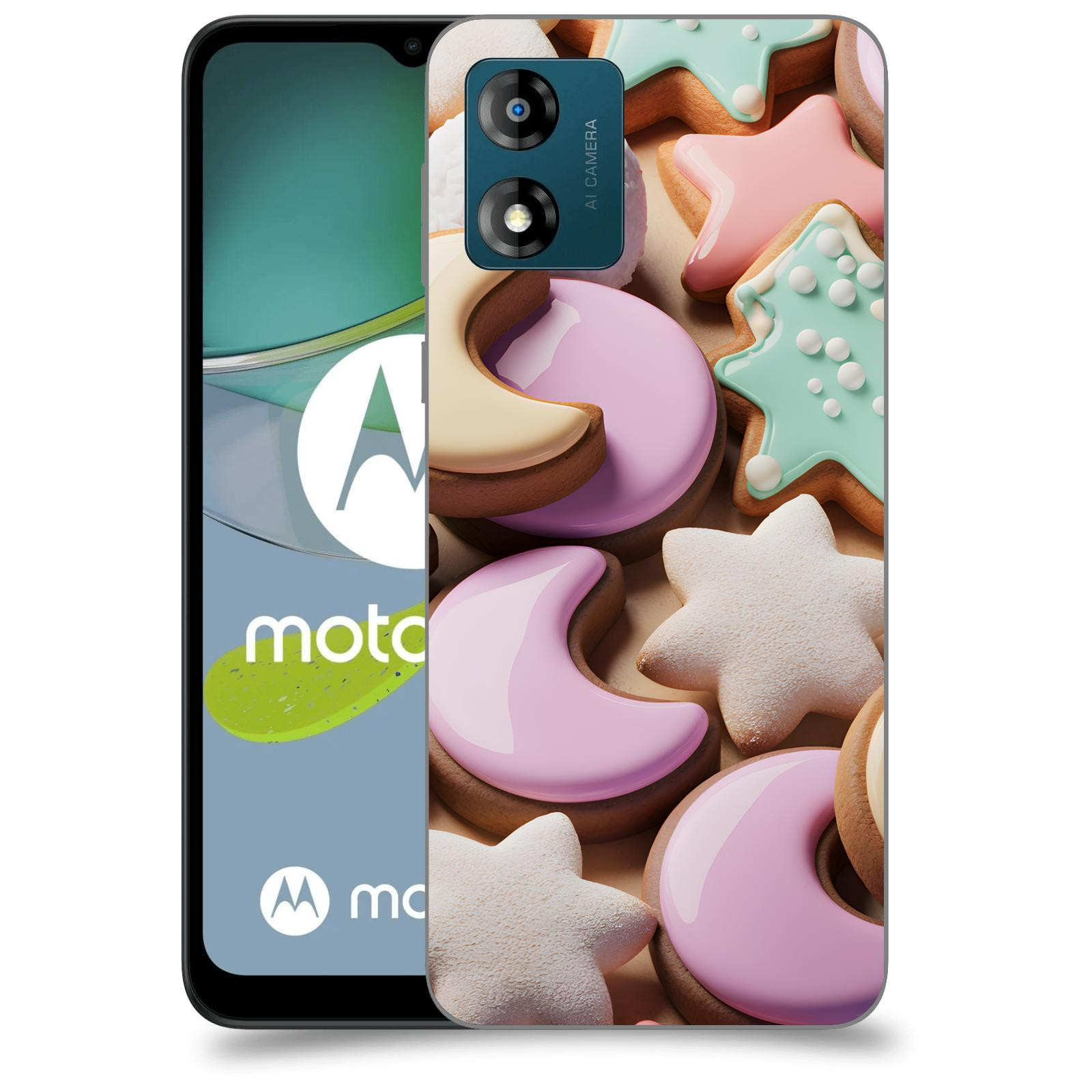 ACOVER Kryt na mobil Motorola Moto E13 - Vánoční cukroví