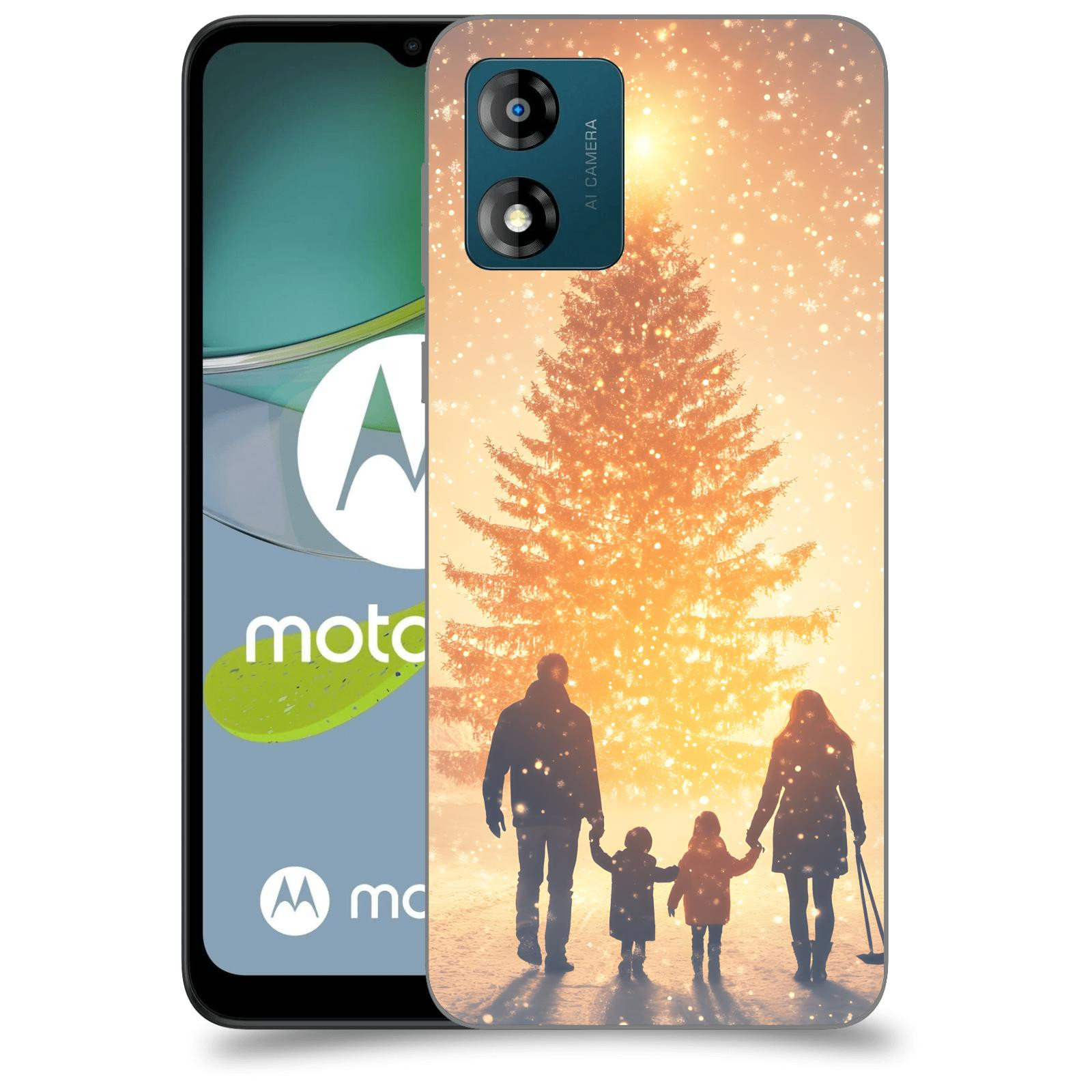 ACOVER Kryt na mobil Motorola Moto E13 - Family at the Christmas tree