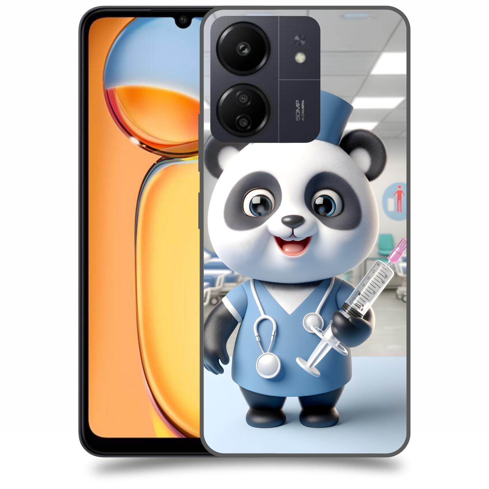 ACOVER Kryt na mobil Xiaomi Redmi 13C  Panda doktor 2