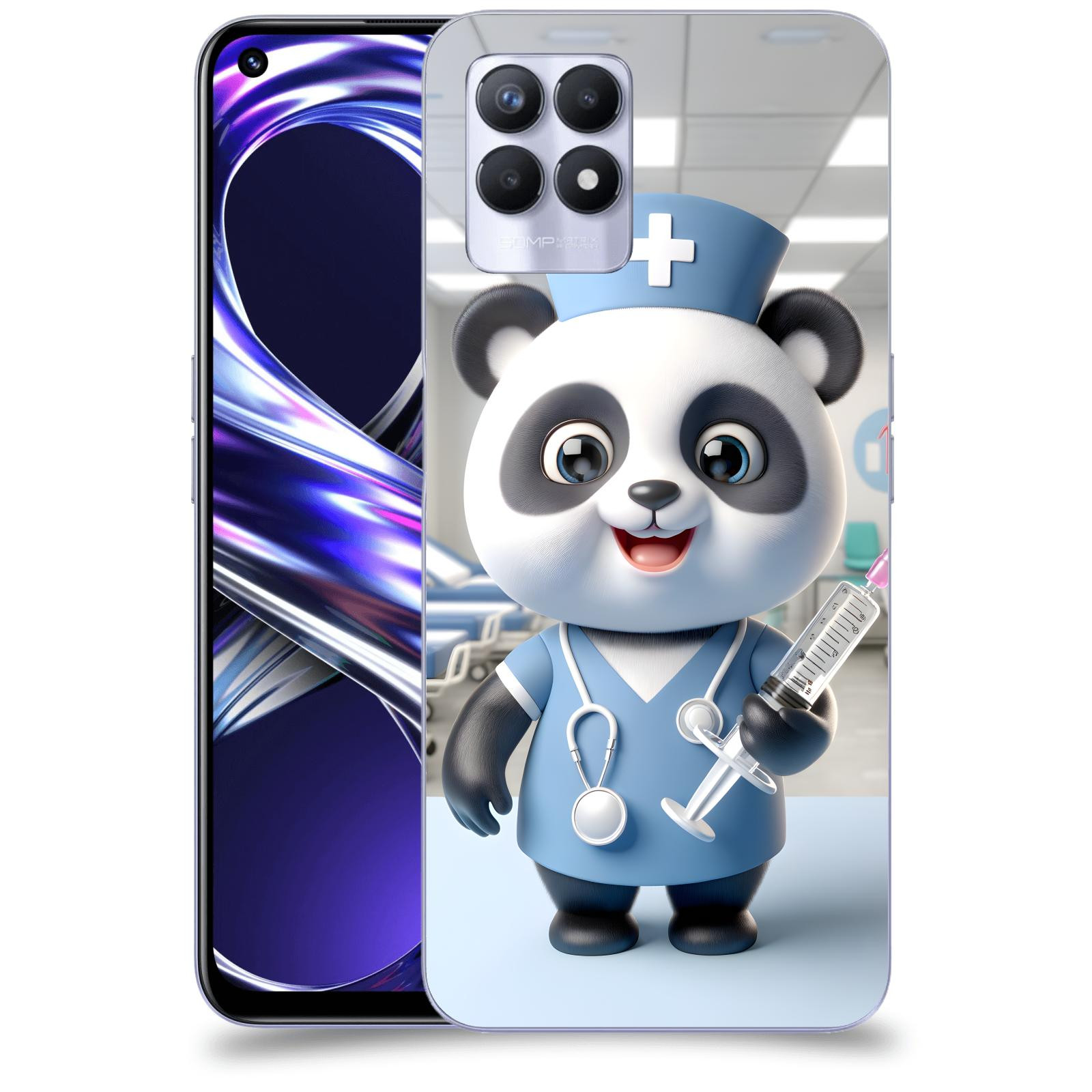 ACOVER Kryt na mobil Realme 8i - Panda doktor 2