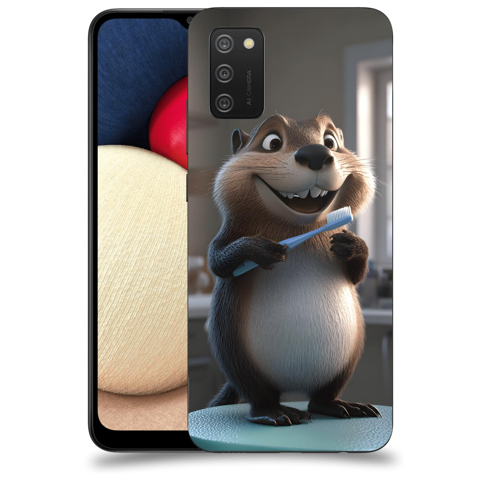 ACOVER Kryt na mobil Samsung Galaxy A02s A025G - Bobr zubař