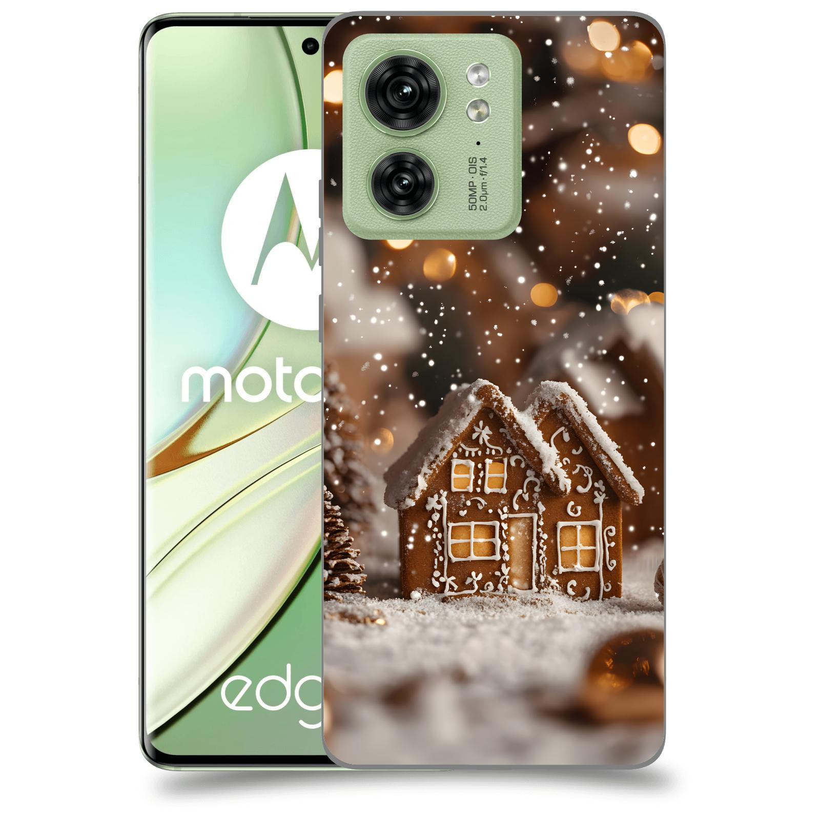 ACOVER Kryt na mobil Motorola EDGE 40 5G - Perníková chaloupka