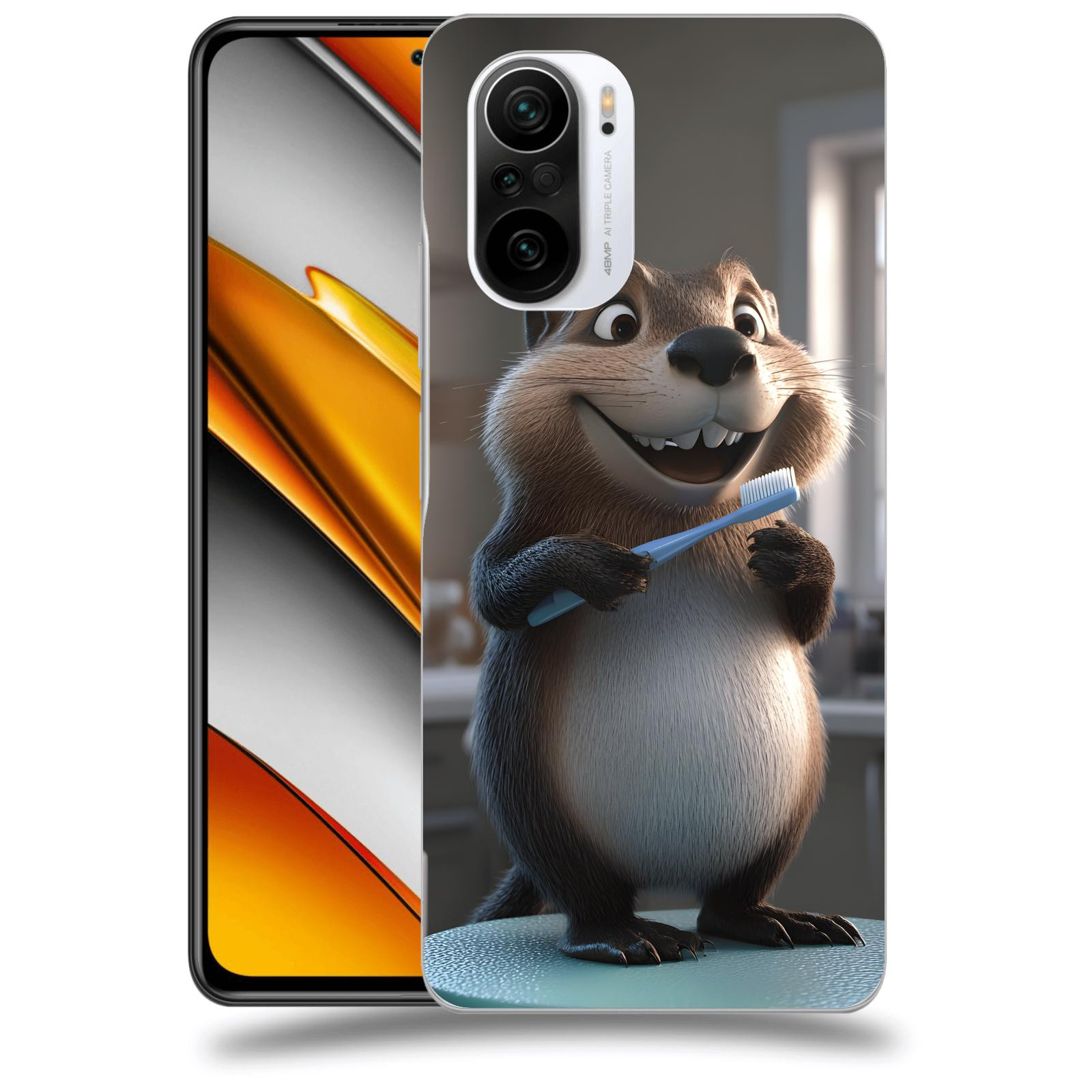 ACOVER Kryt na mobil Xiaomi Poco F3 - Bobr zubař
