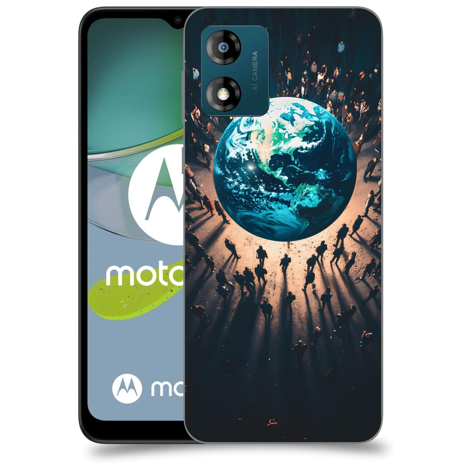 ACOVER Kryt na mobil Motorola Moto E13 - People around the Earth