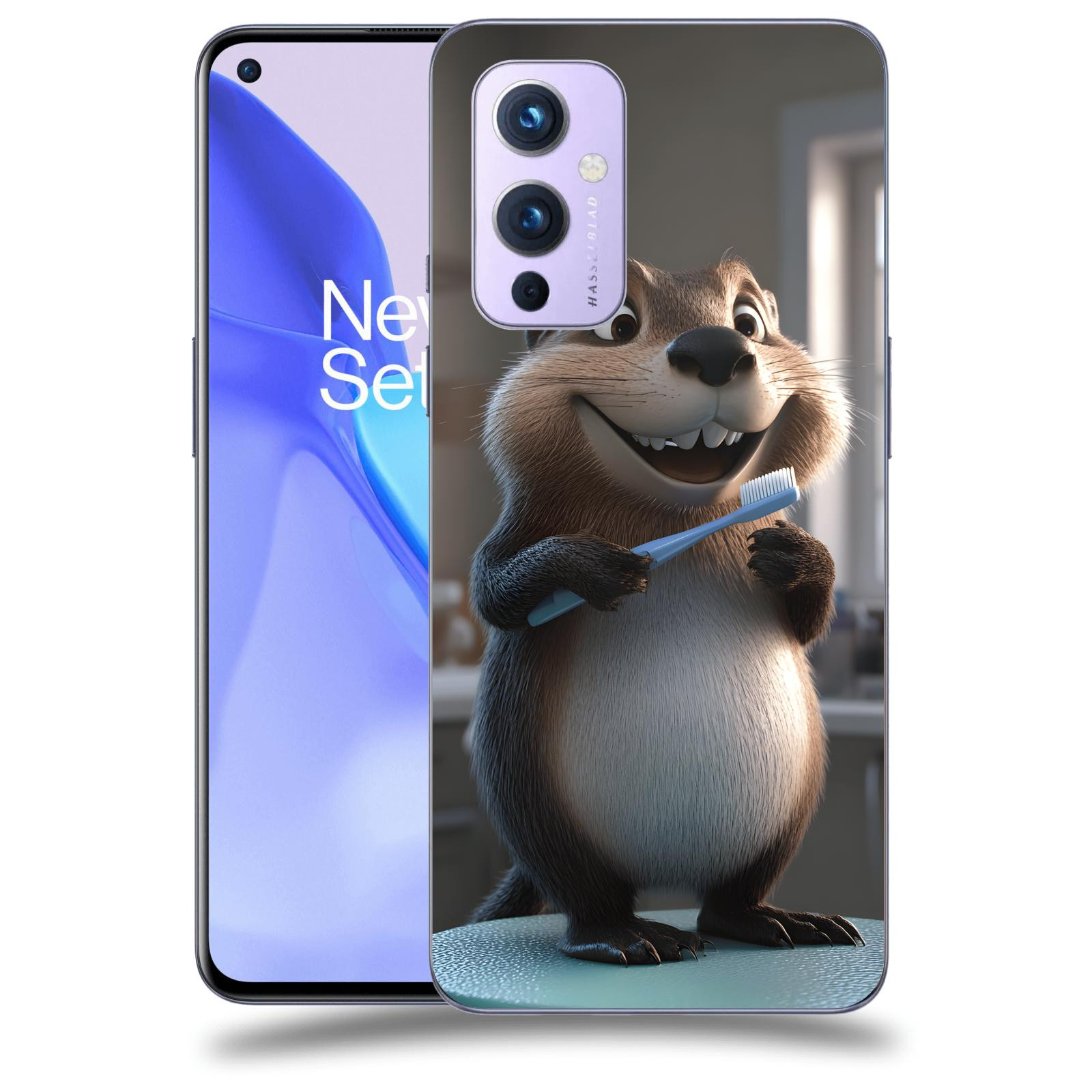 ACOVER Kryt na mobil OnePlus 9 - Bobr zubař