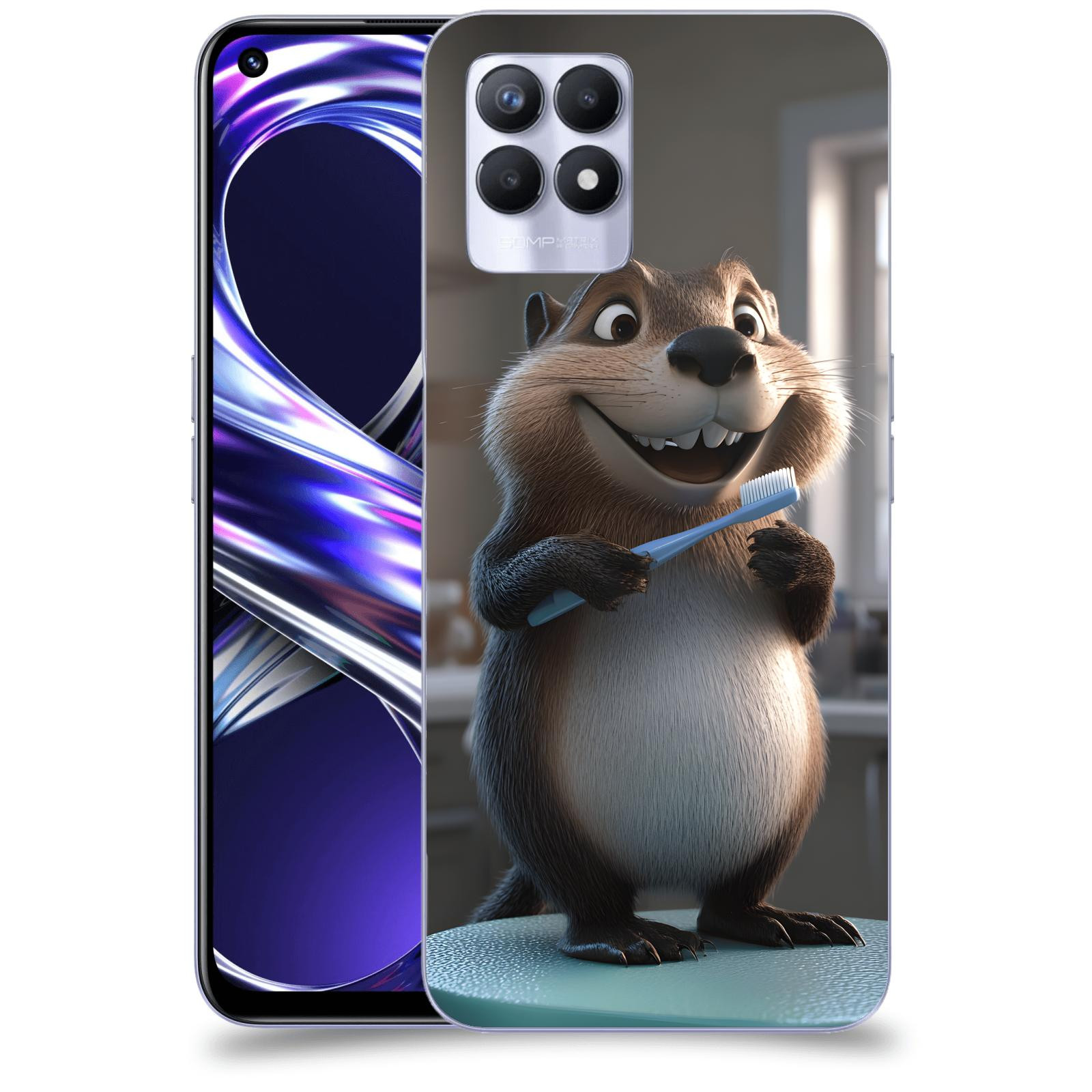 ACOVER Kryt na mobil Realme 8i - Bobr zubař