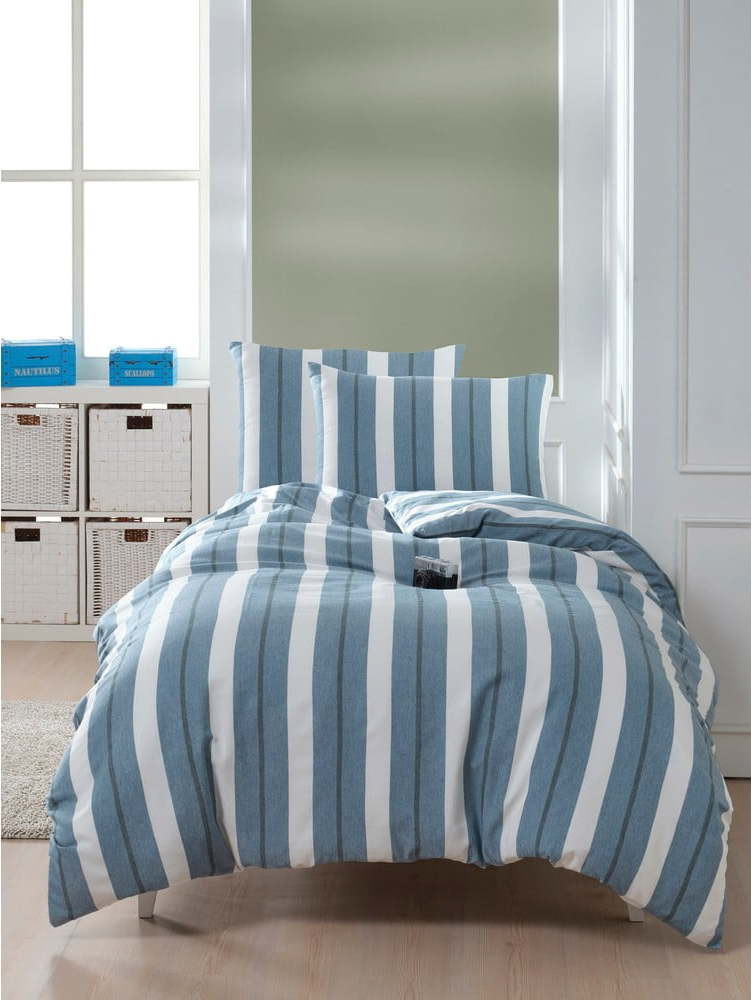 Modré povlečení na jednolůžko 140x200 cm Helsinki – Mijolnir