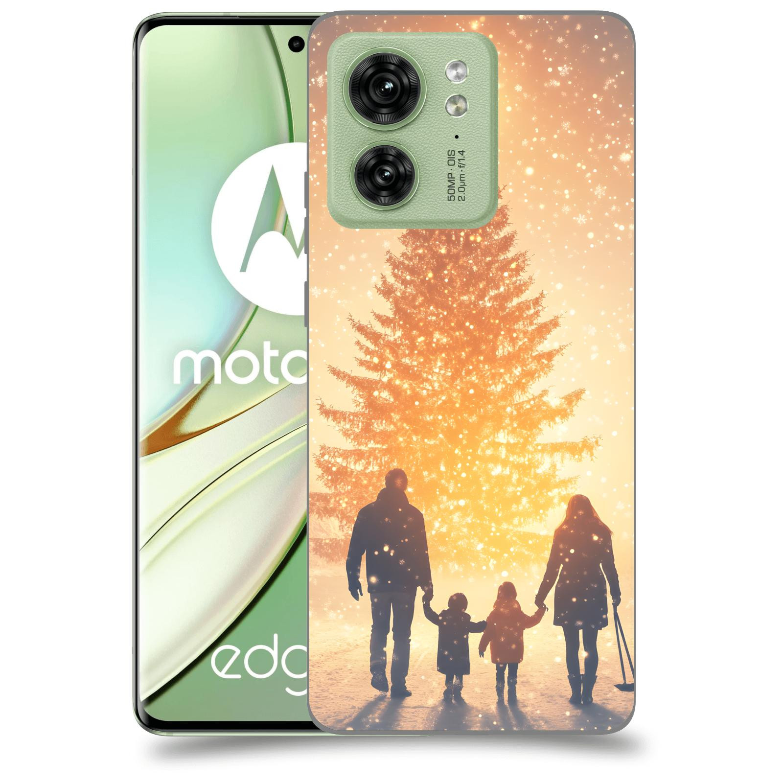 ACOVER Kryt na mobil Motorola EDGE 40 5G - Family at the Christmas tree