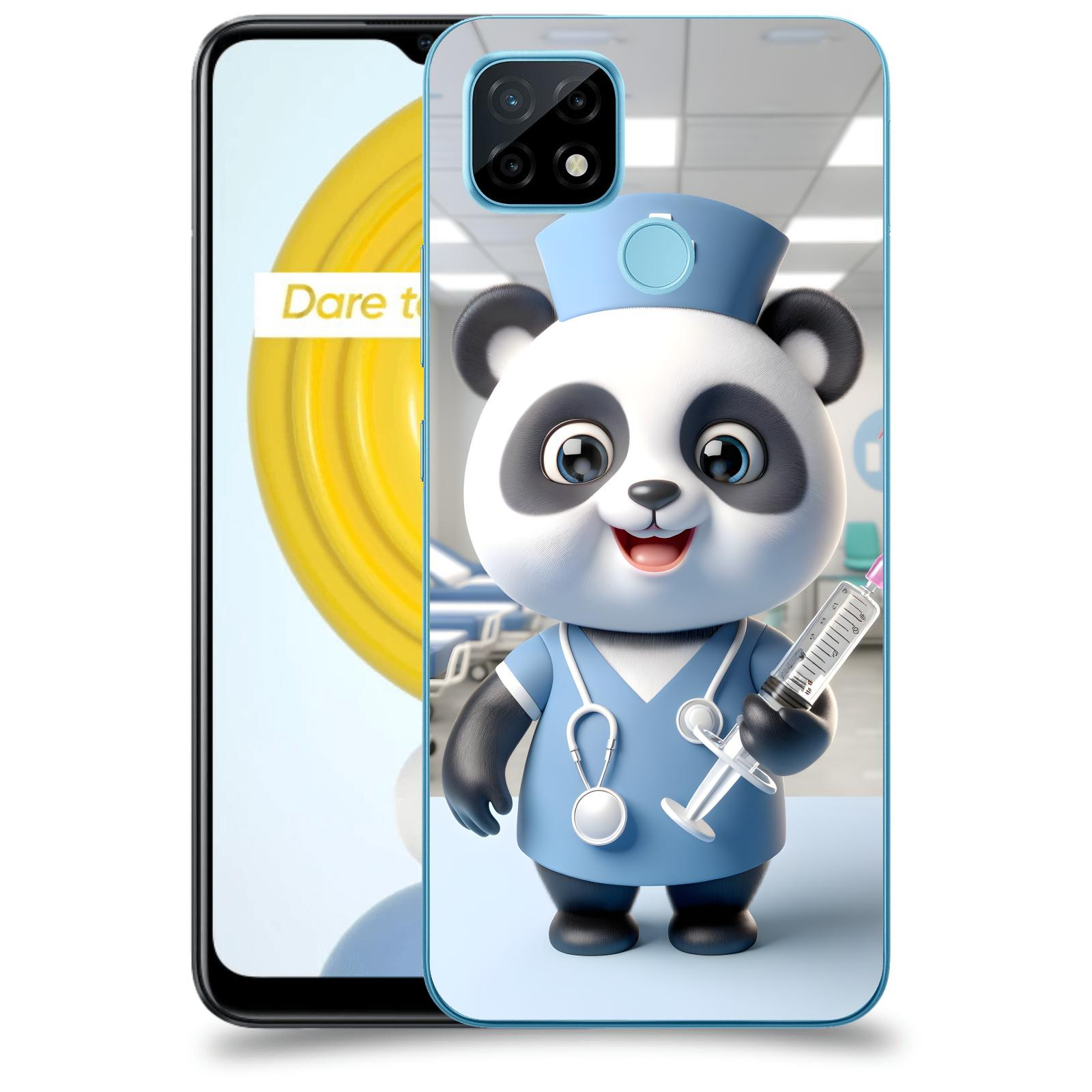 ACOVER Kryt na mobil Realme C21 - Panda doktor 2