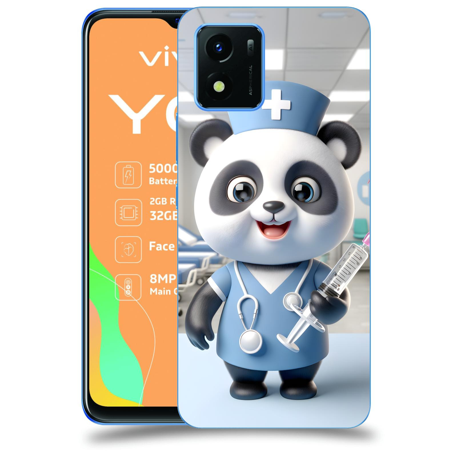 ACOVER Kryt na mobil Vivo Y01 - Panda doktor 2