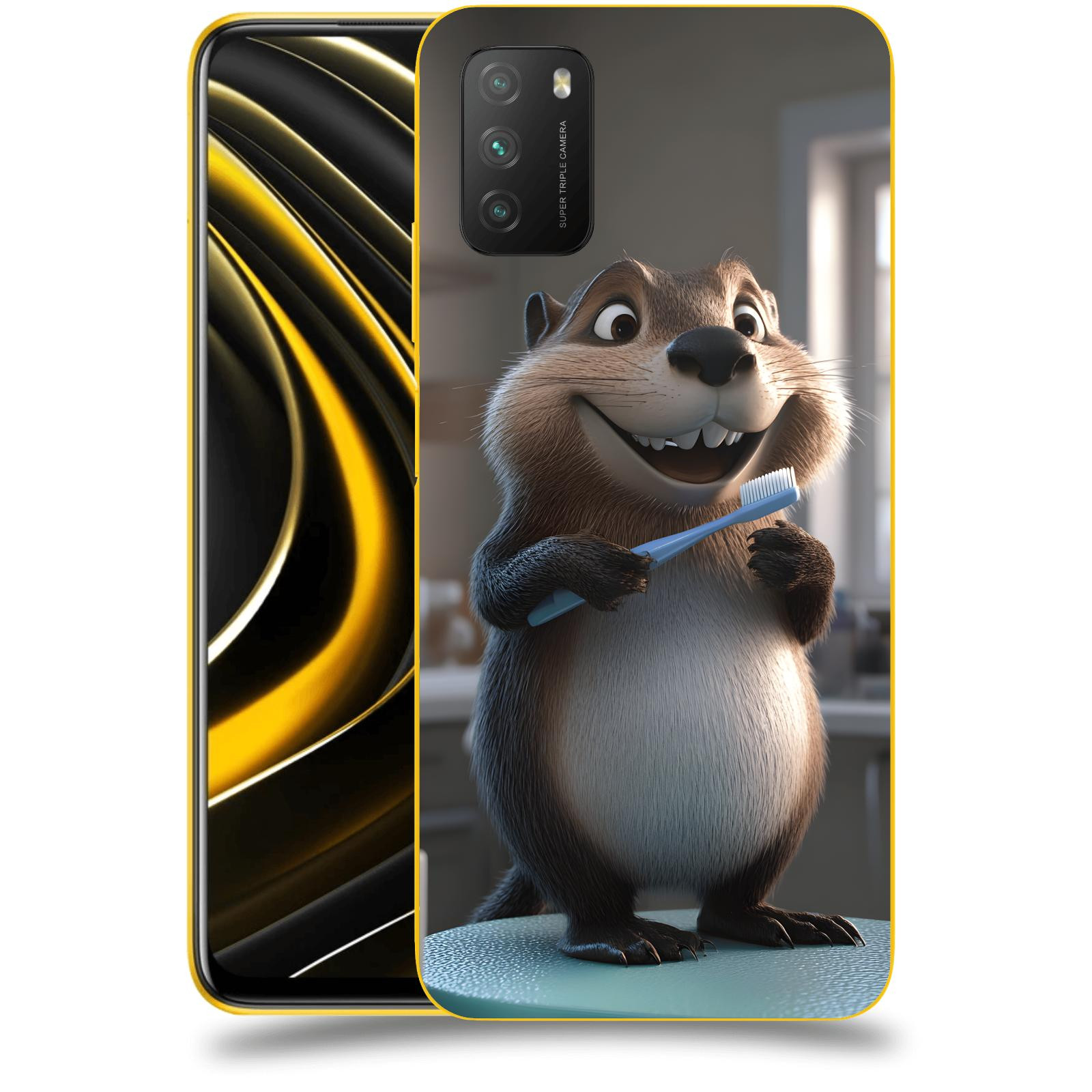 ACOVER Kryt na mobil Xiaomi Poco M3 - Bobr zubař