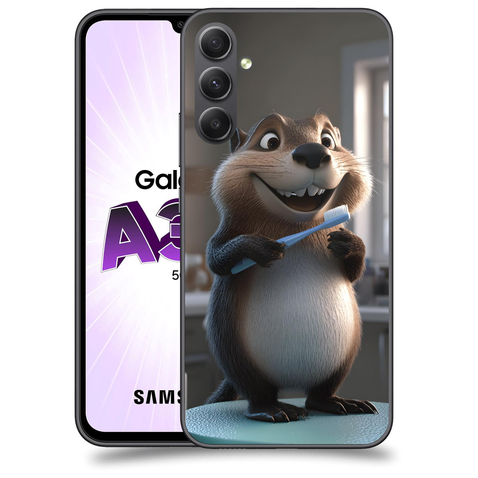 ACOVER Kryt na mobil Samsung Galaxy A34 - Bobr zubař