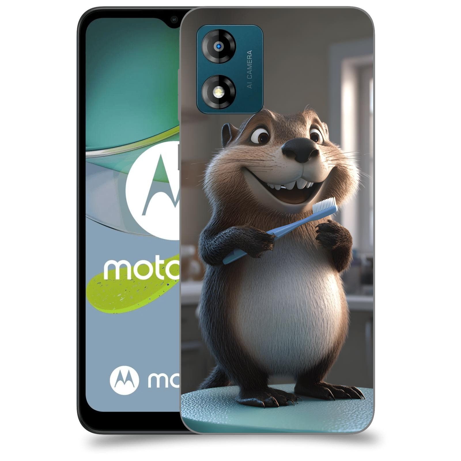 ACOVER Kryt na mobil Motorola Moto E13 - Bobr zubař