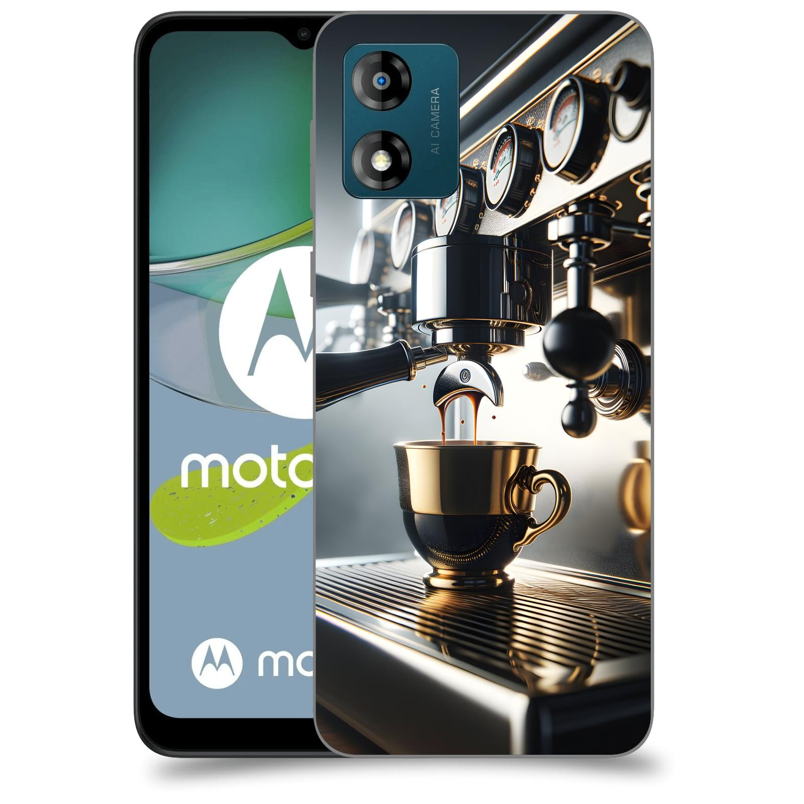 ACOVER Kryt na mobil Motorola Moto E13 - Coffee maker