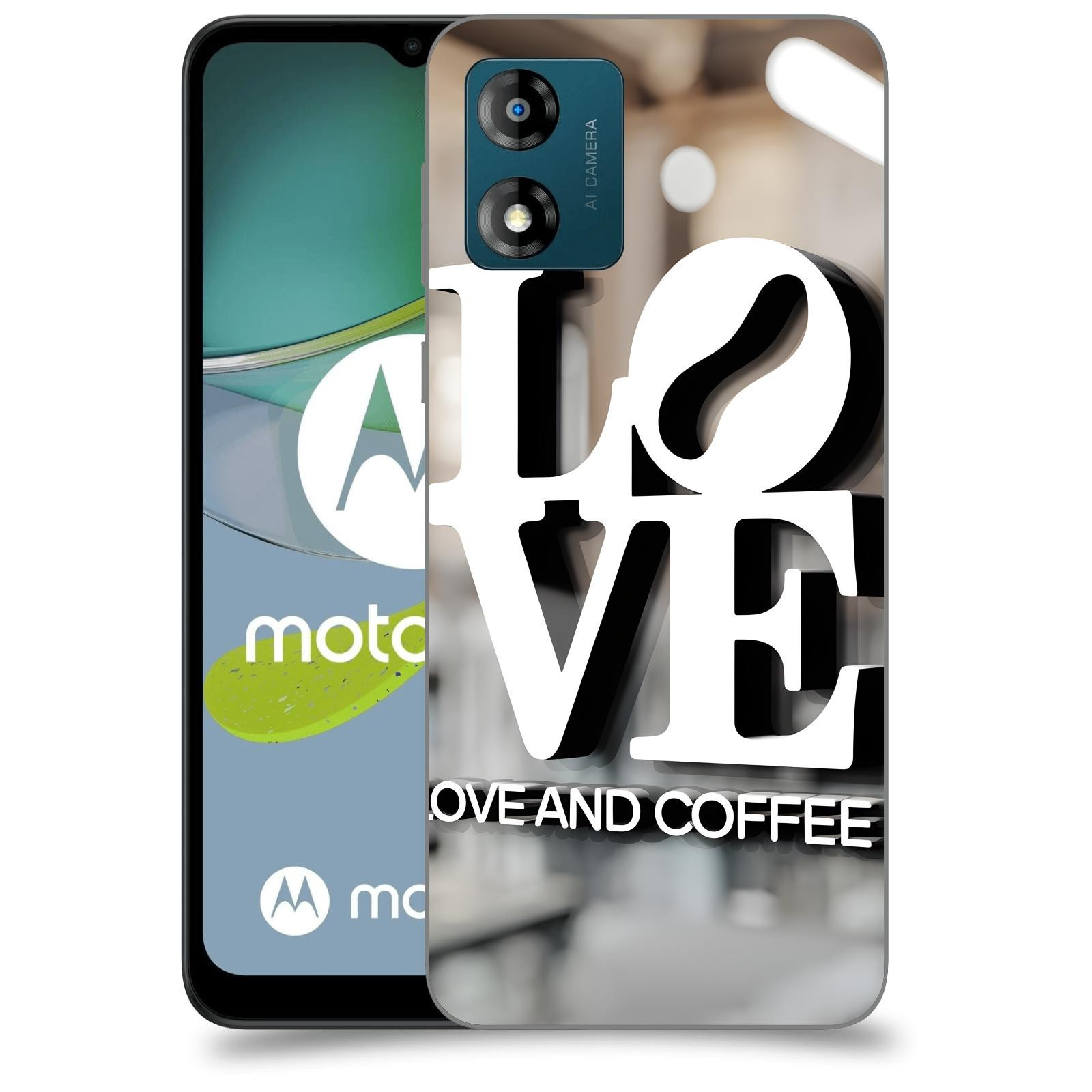 ACOVER Kryt na mobil Motorola Moto E13 - Love  & Coffee