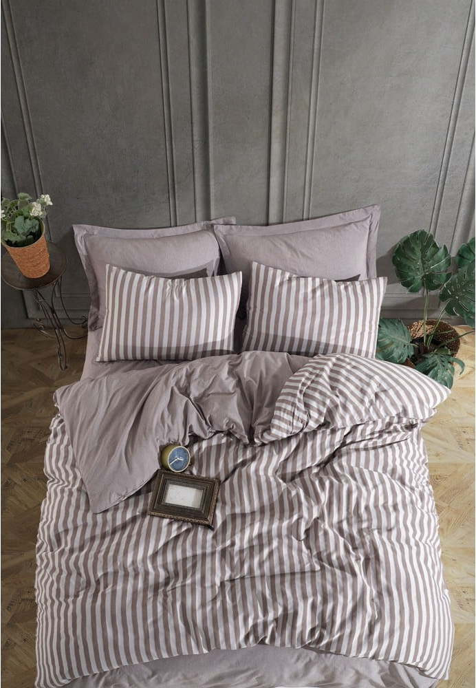 Hnědé povlečení na dvoulůžko 200x200 cm Road Potlu – Mijolnir