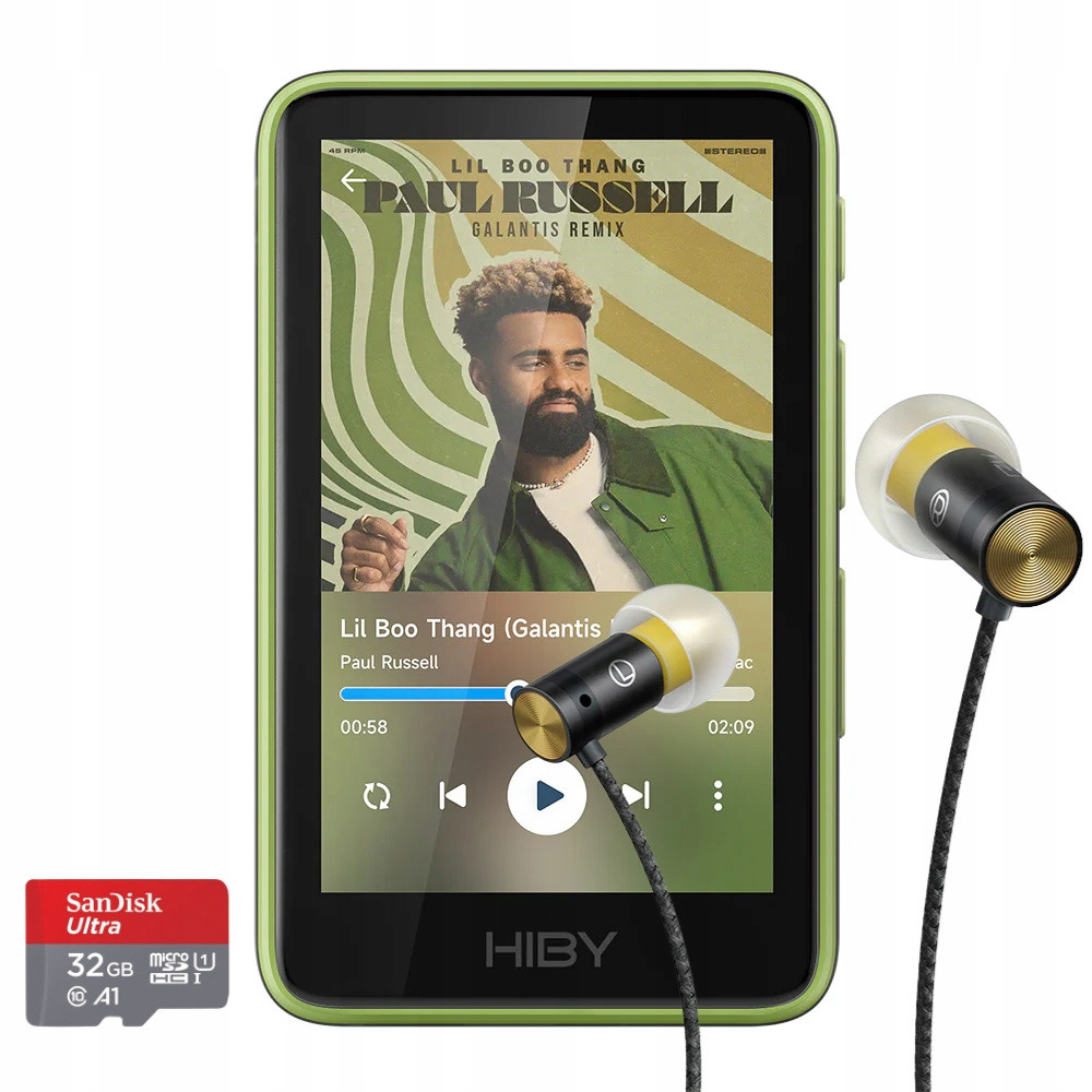 HiBy R1 Set Version (Green) Bluetooth Wi-Fi Yves 32GB Micro Sd