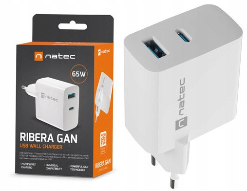 Nabíječka Univerzální Síťová Nabíjecí Kostka Adaptér 65W Usb-c Natec