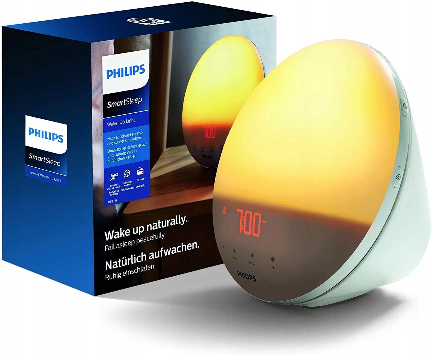 Philips HF3519/01 Wake-Up Light Rádio Buzení světlem Lampa Noční Lampa