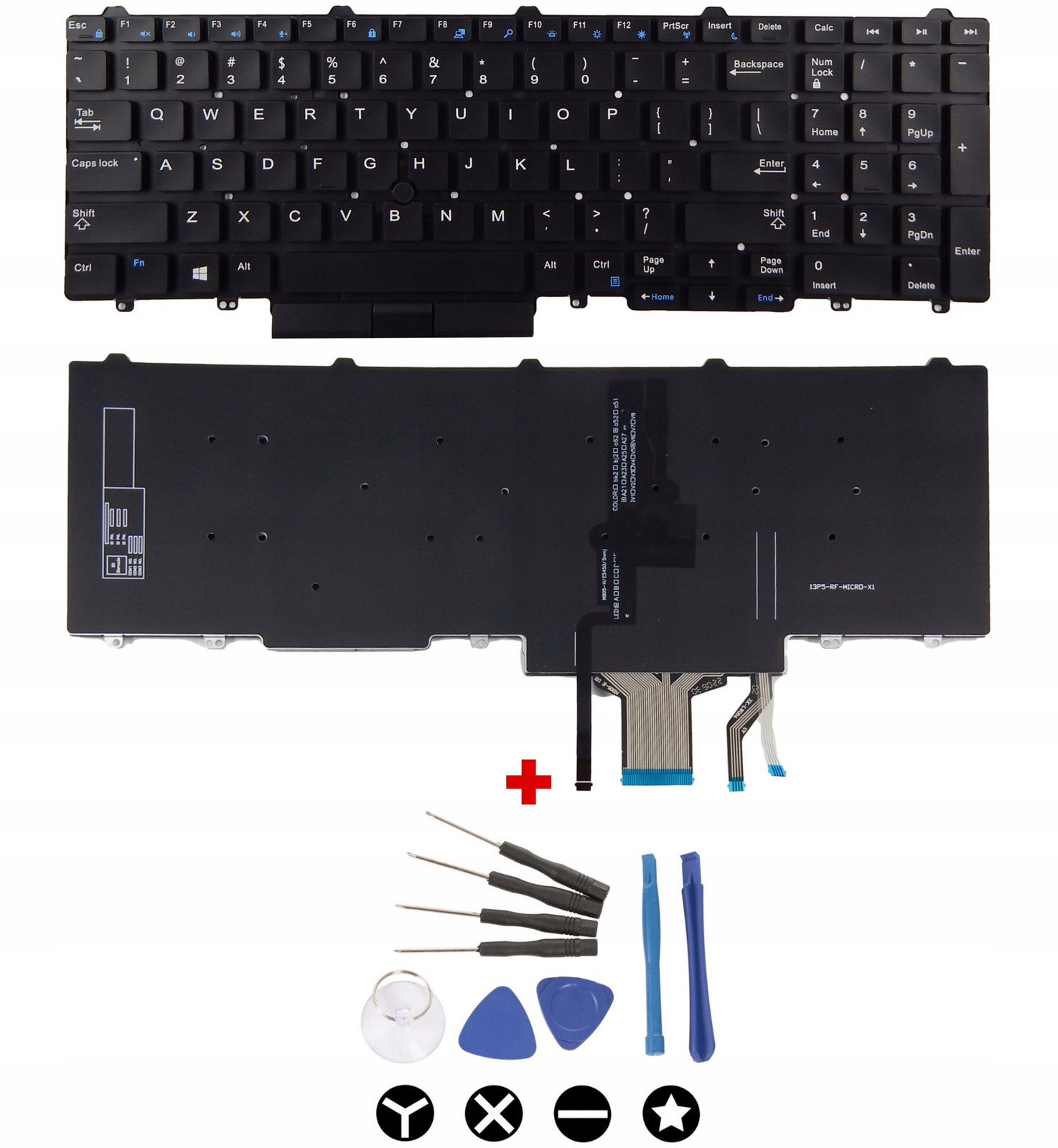Klávesnice pro notebook Dell E5550 E5570 E5580 E5590 E5591 M7510 M7710 Led Pl