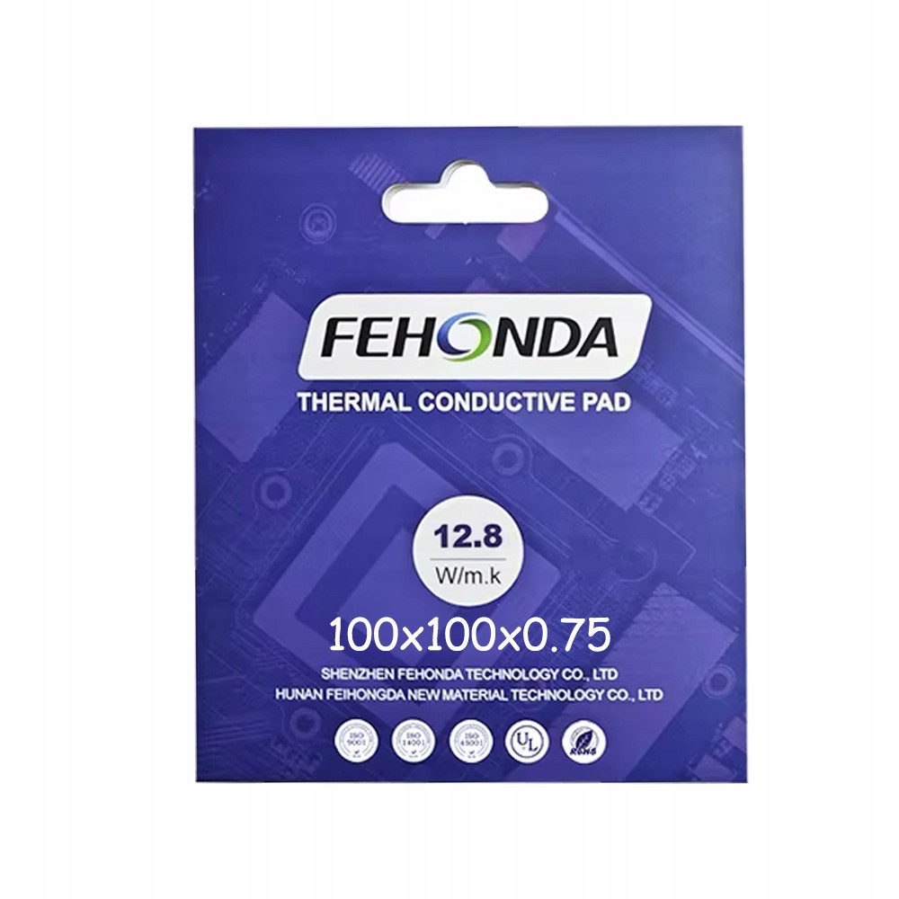 Termopad 100x100x0.75mm Fehonda 12.8W/mk thermalpad teplovodivá páska