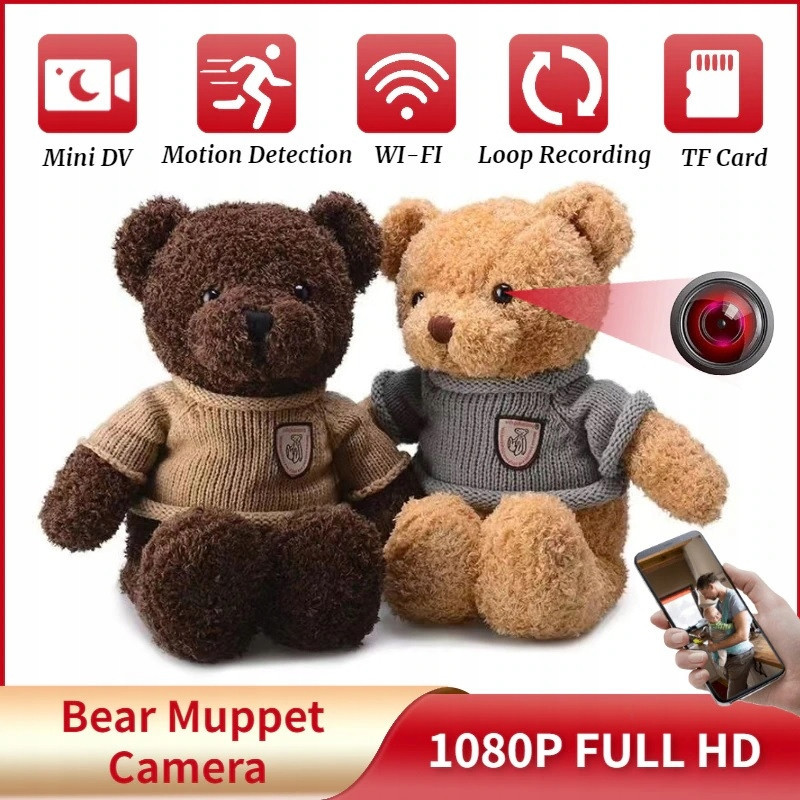 Wifi Kamera Na Špionážní Baterie Plyšák Miś