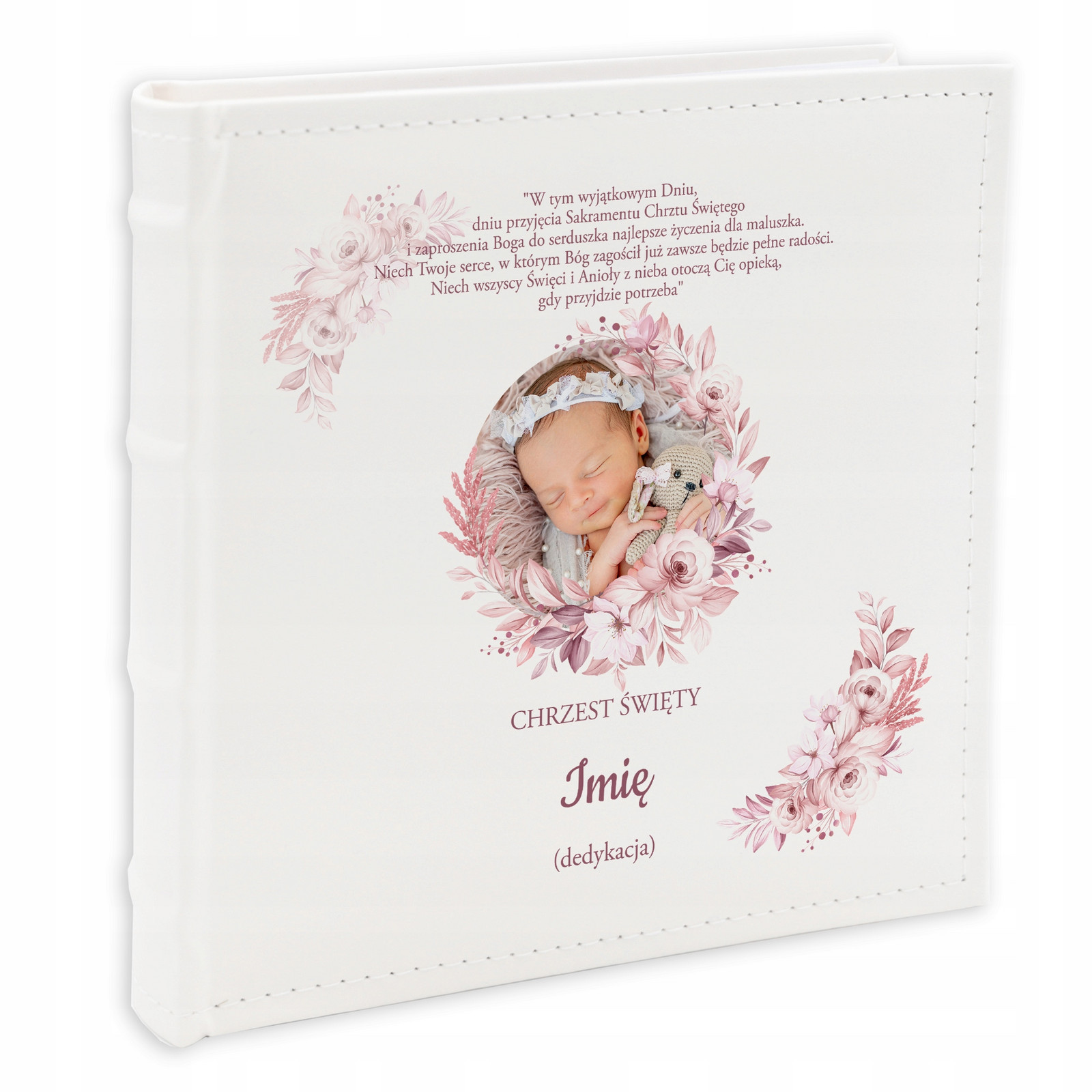 Fotoalbum 10x15cm Bílý Křest Svaté Věnování Jméno Kreator