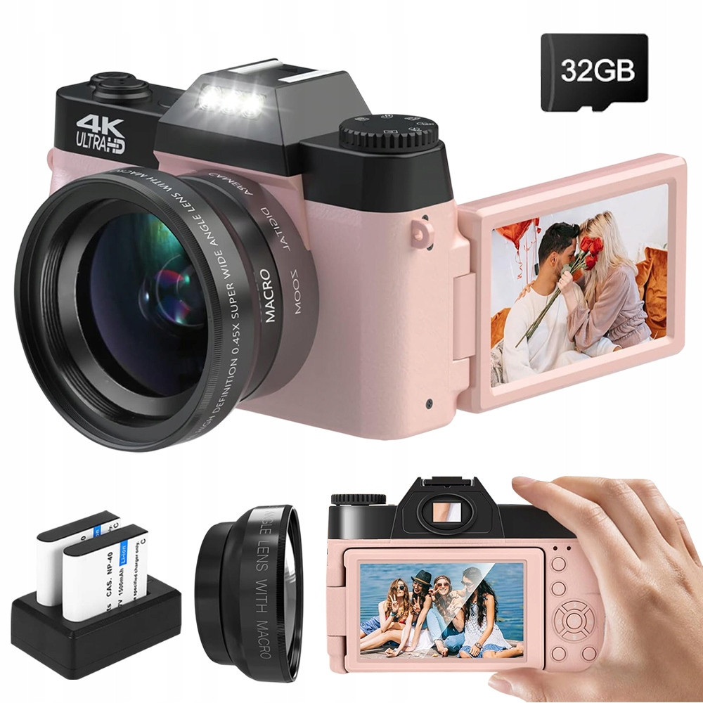 4K 48MP Digitální Fotoaparát Pro Děti Fotografický 32GB prémiová Karta