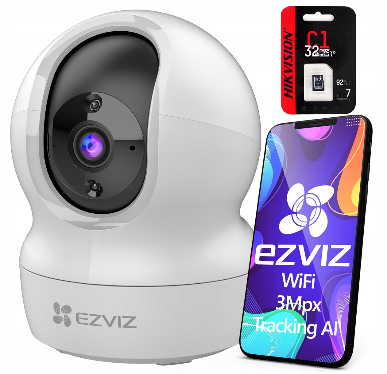 WiFi kamera Ezviz CP1 3MP Chůvička Tracking Rotace 360° Aplikace 32Gb karta