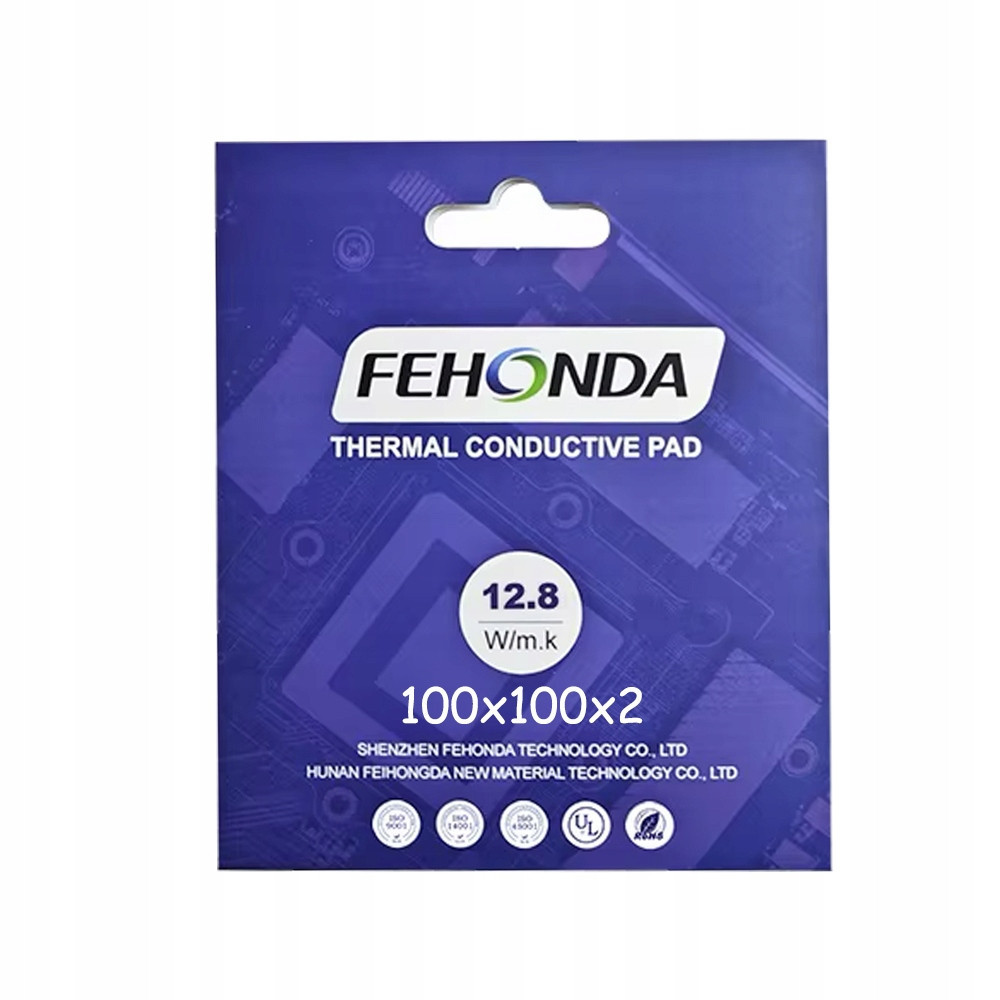 Termopad 100x100x2mm Fehonda 12.8W/mk thermalpad teplovodivá páska Gpu