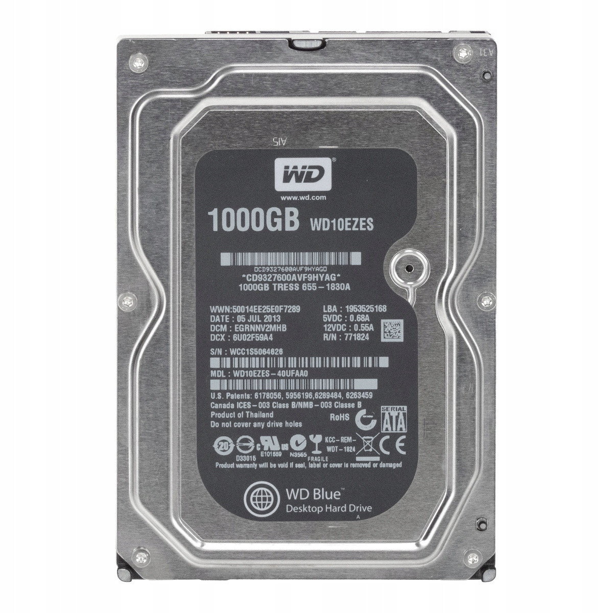 Wd Blue 1TB 7.2K 64MB Sata III 3.5'' WD10EZES-40UFAA0 655-1830A