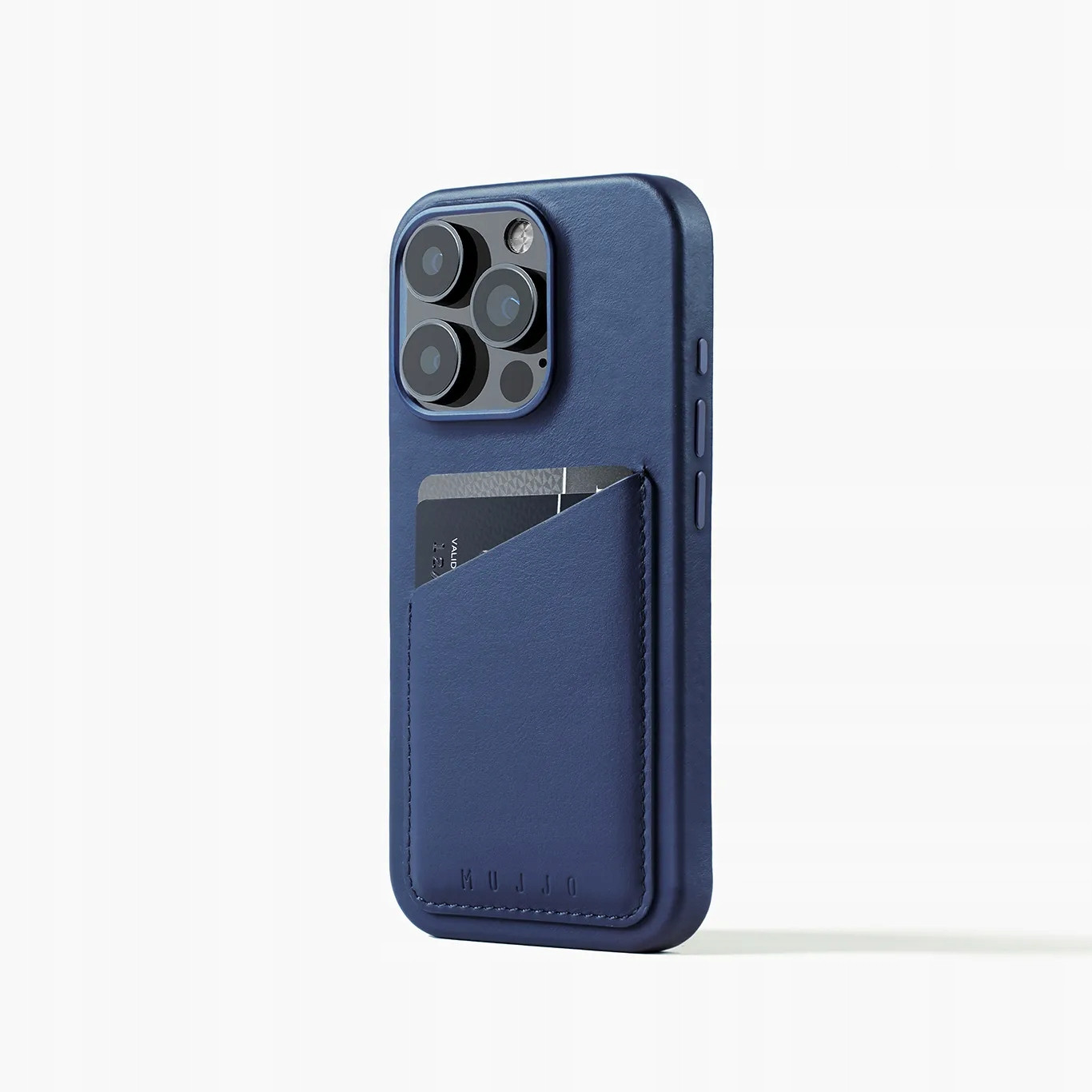 Pouzdro kožené zadní kryt Mujjo pro iPhone 16 Pro Monaco Blue