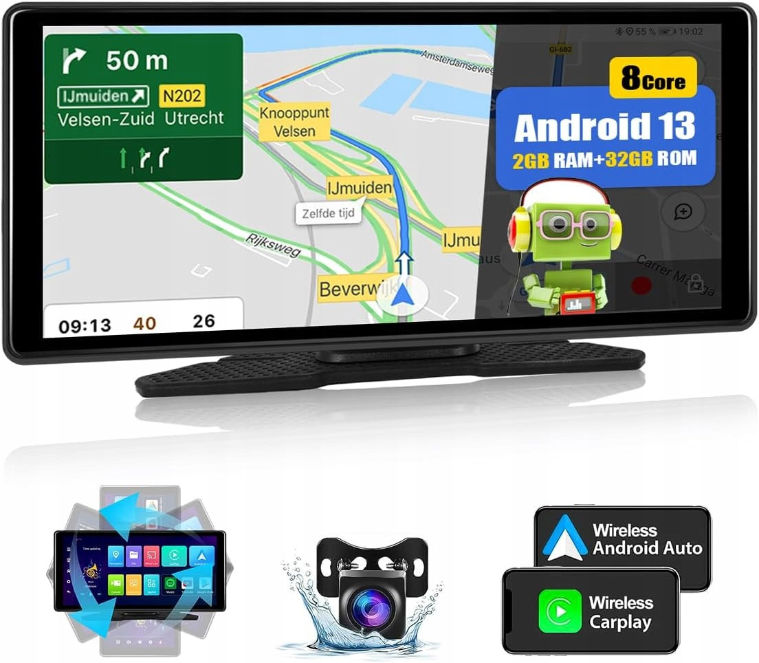 Camecho Android 13 Carplay 8 jader 2G+32G obrazovka WiFi Fm Aux couvací kamera