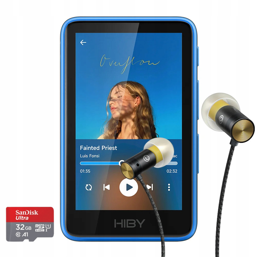 HiBy R1 Set Version (Modrá) Bluetooth Wi-Fi Yves 32GB Micro Sd