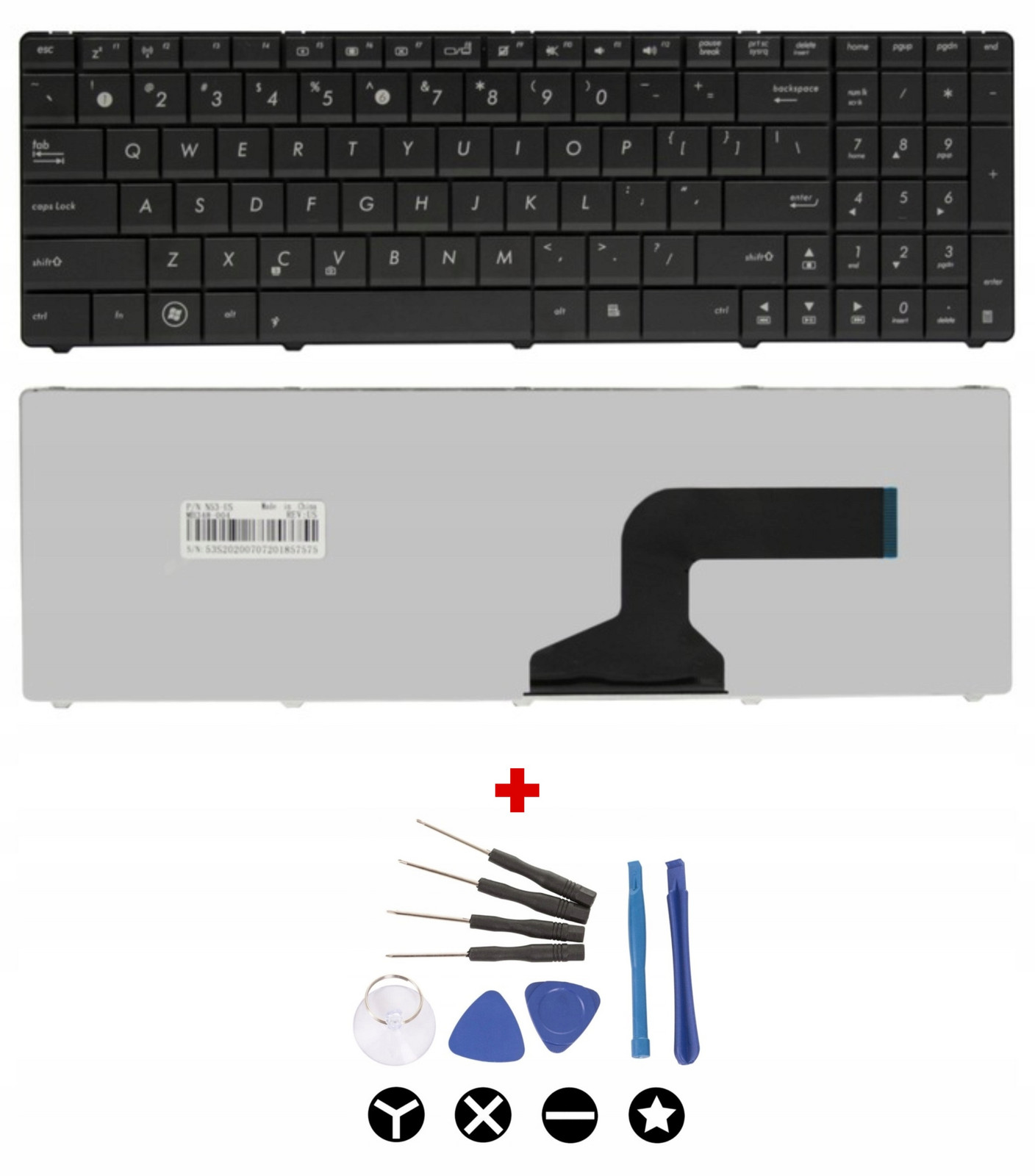 Nová Qwerty klávesnice pro notebook Asus X52 X52J X53S X54 X54H K52 K53S Pl