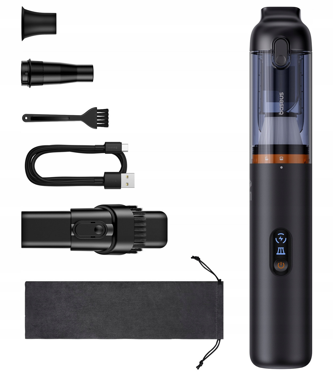 Baseus Vysavač Do Auta Bezsáčkový Bezdrátový 12000PA 2000MAH 90W