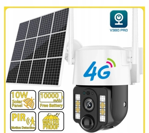 Solární Kamera Gsm 4G Na Sim Karty Kvalita 5MPX Ir