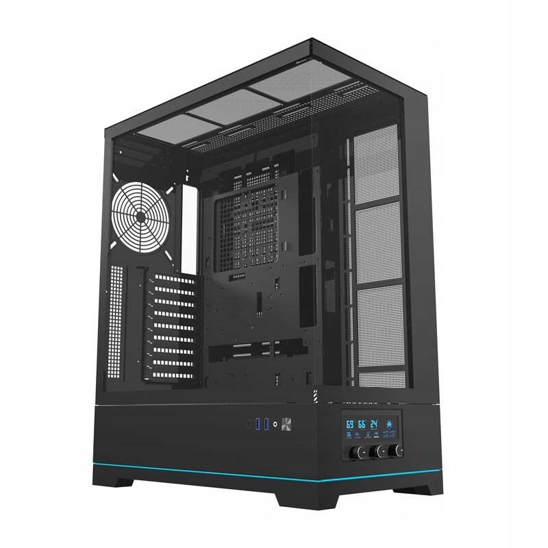 DarkFlash DY451L Počítačová skříň Pc Atx Midi Tower Gaming Černá