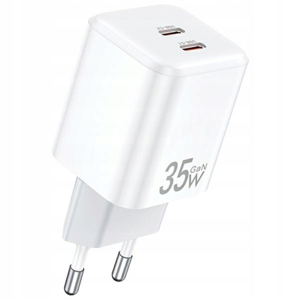 Awei nabíjecí. siec. PD65-EU 35W 2x Usb-c bílá/white GaN