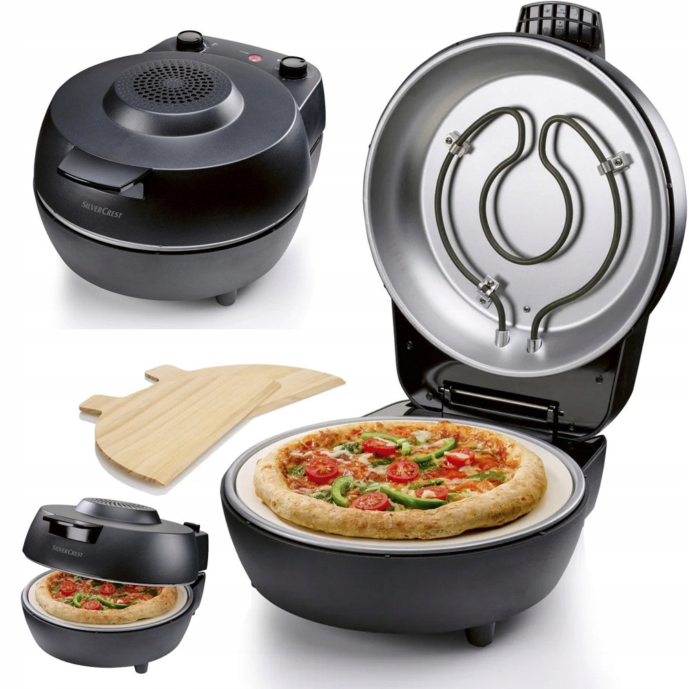 Kamna na pizzu Silvercrest 400°C 1200W kámen 2 lopatky Vysokoteplotní