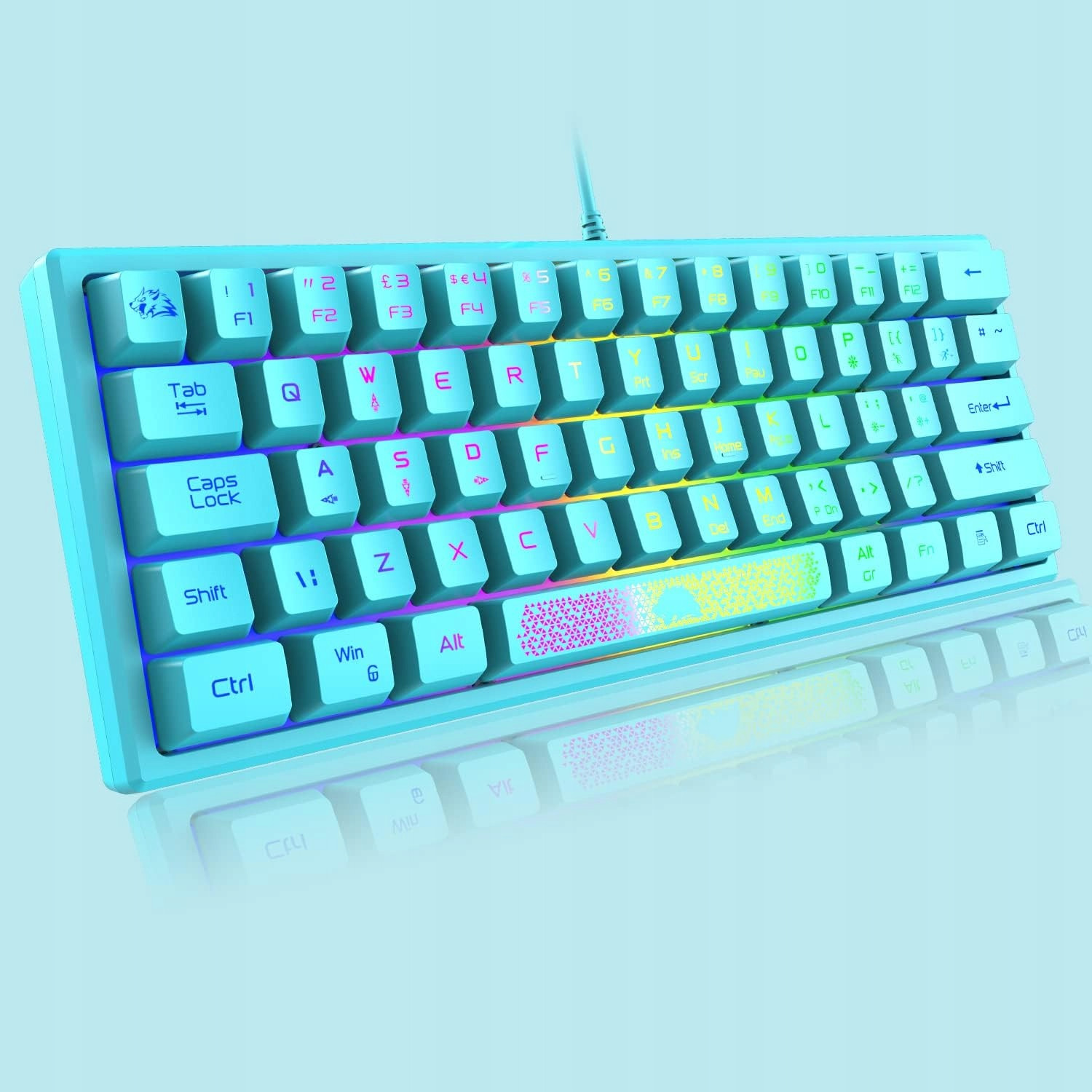 Ziyoulang K61 herní klávesnice mechanická 60% Led blue pro PS4 Xbox Pc